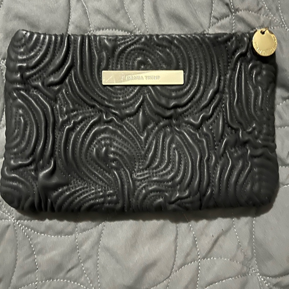 Ivanka Trump Black and Gold Textured Clutch